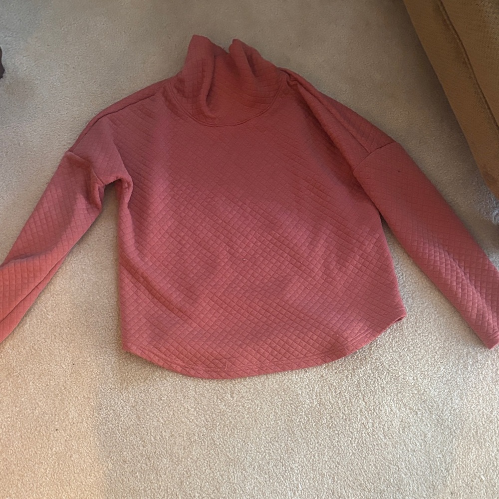 Southern Tide Quilted Cowl Neck Sweater in Rose